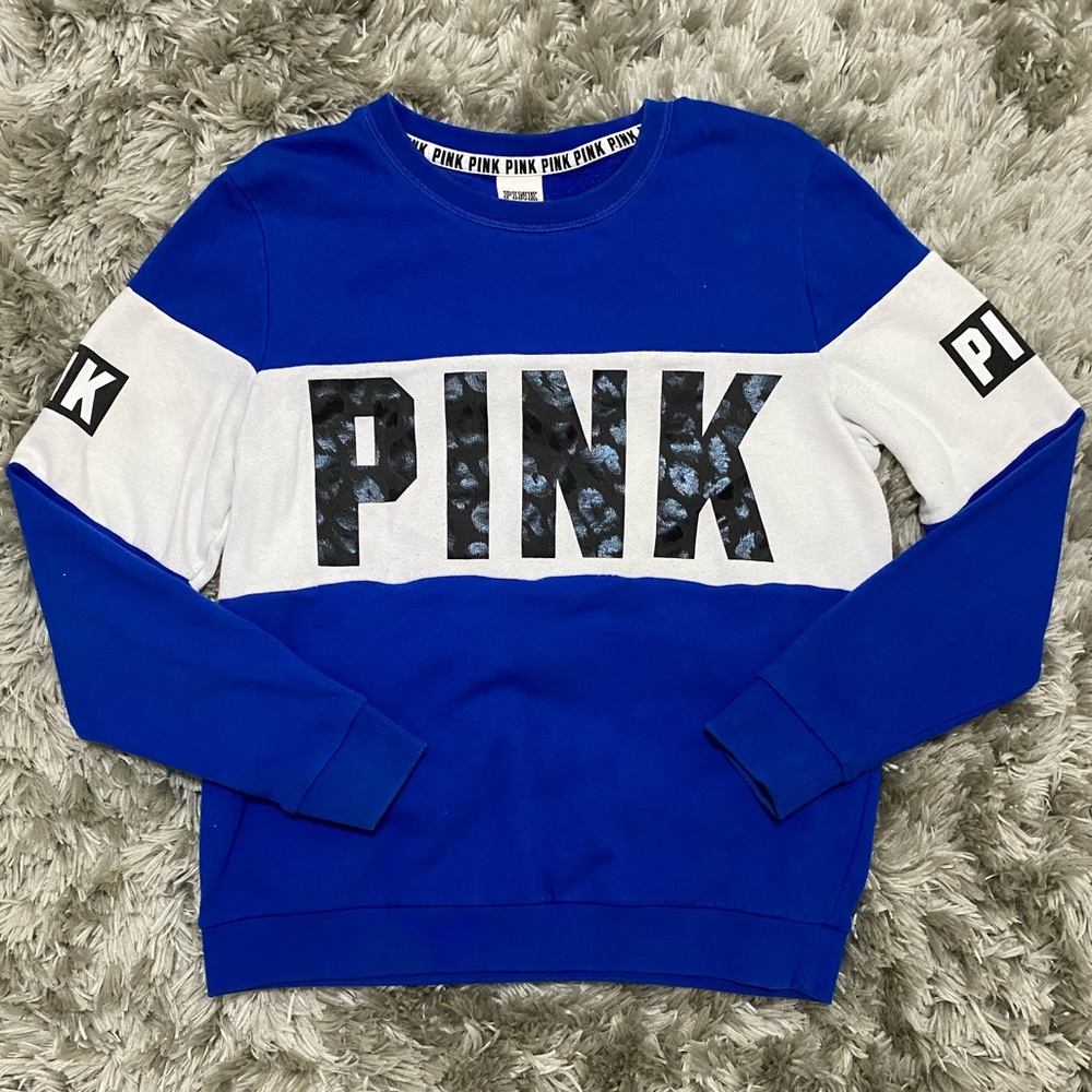PINK logo color block sweatshirt